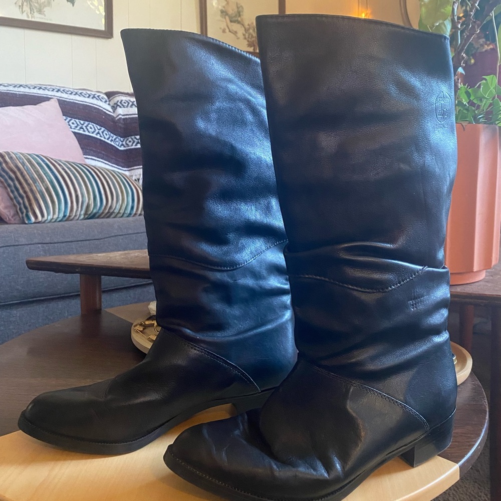 Black Leather Regence Boots
